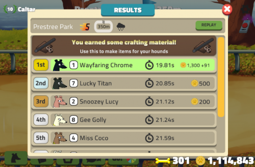 winning crafting materials hounds of fury